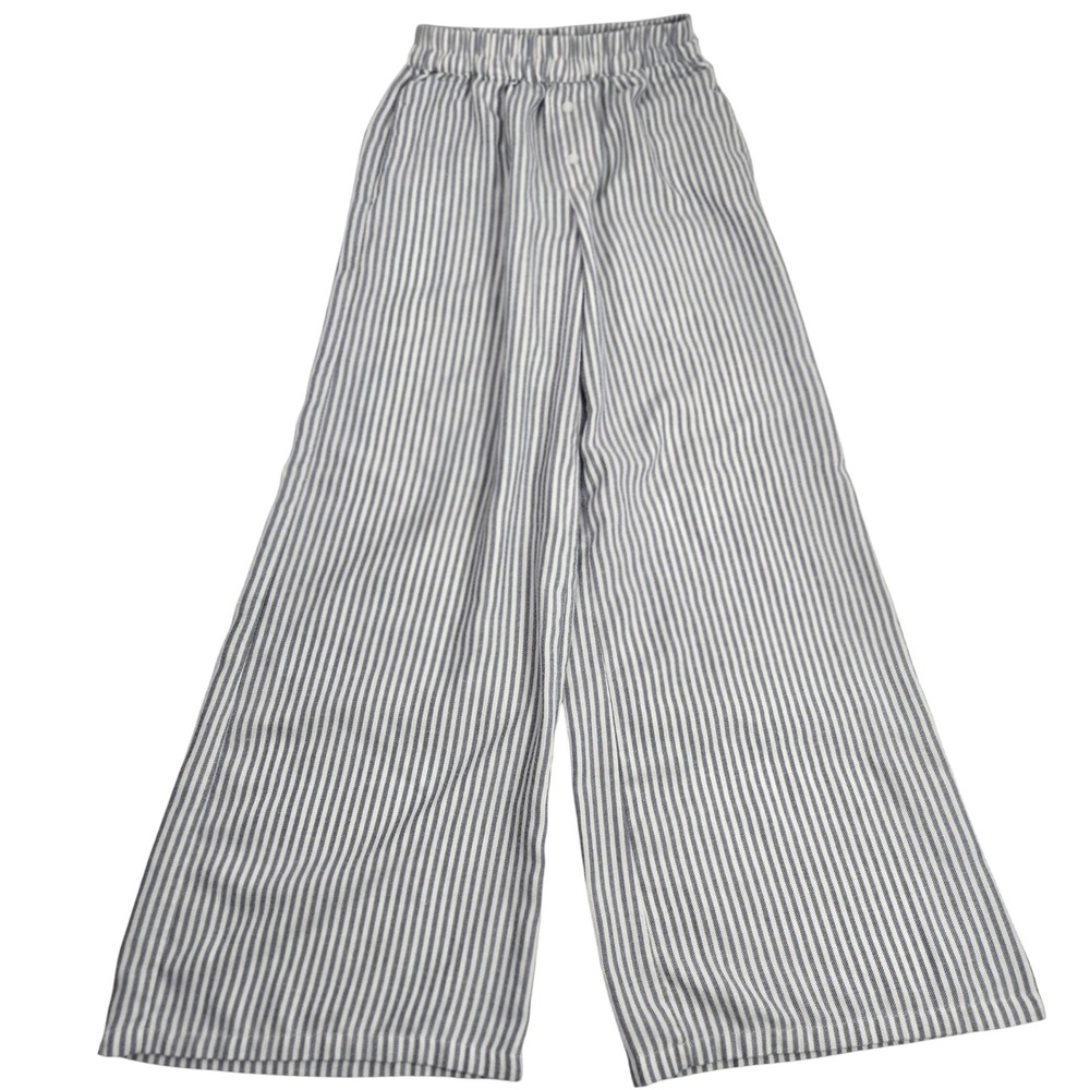 HG Striped Wide Leg Palazzo Pants High Waist Casual XS 23x28 Boho Chic Y2K‎